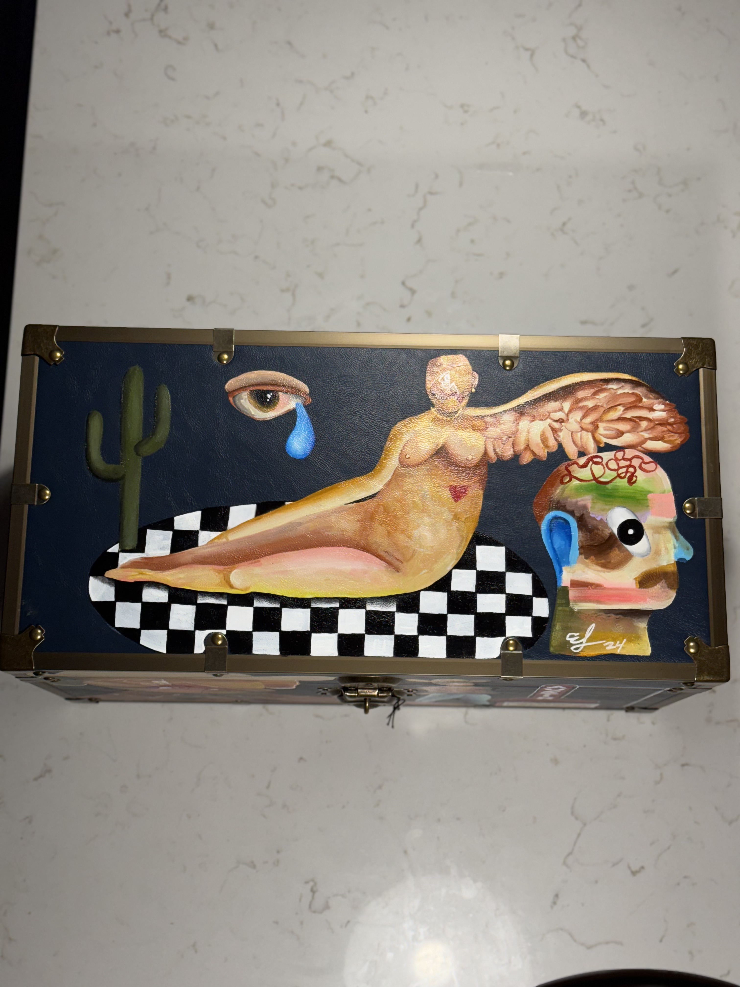 Surrealist Navy Trunk